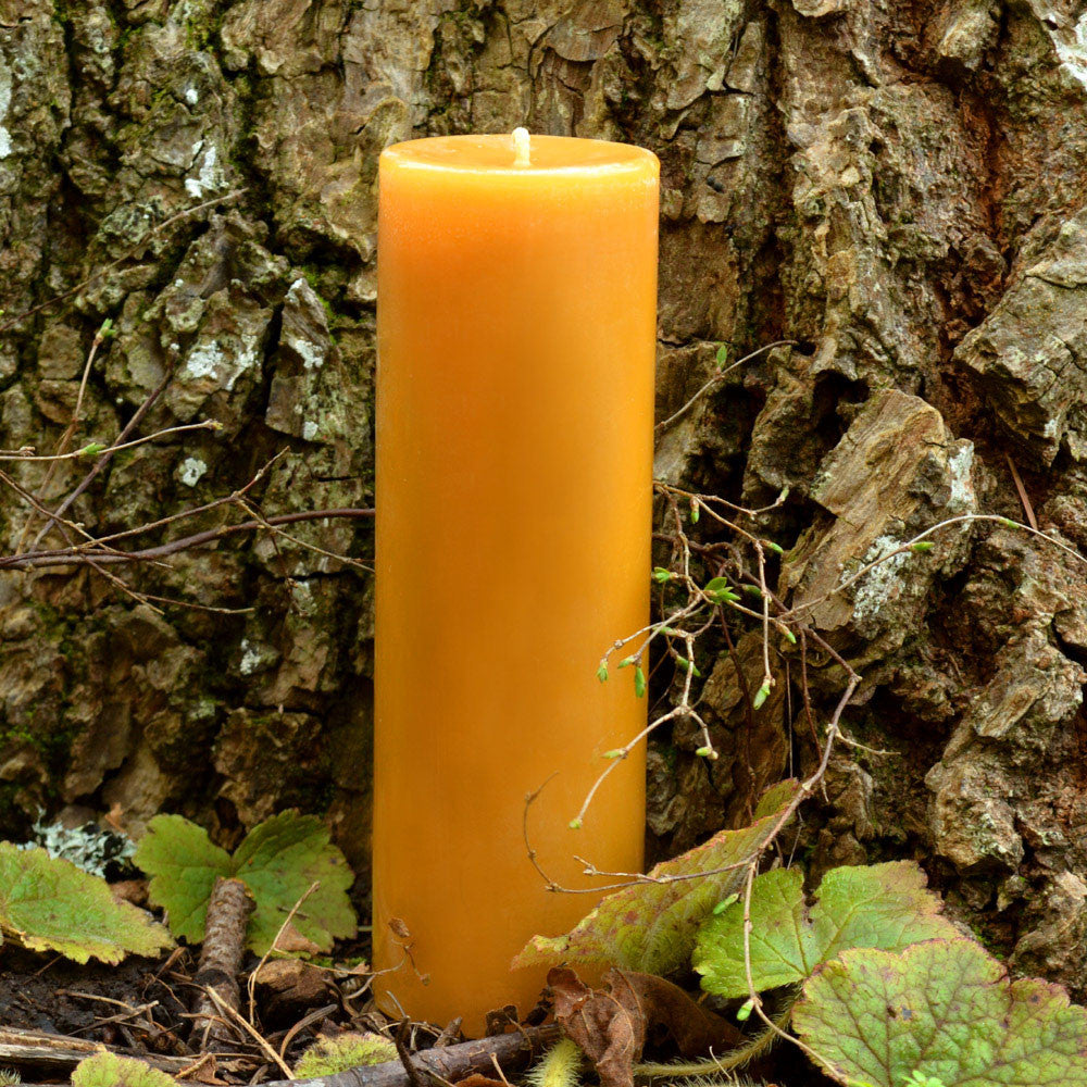 Traditional pure beeswax pillar candle, eco-friendly home lighting, 2x6 inches