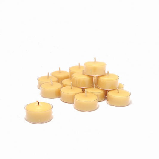 Single pure beeswax tealight candle, chemical-free natural lighting for any holder