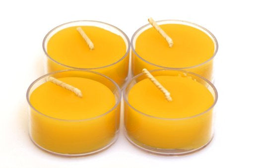 Pure beeswax tealight quartet, chemical-free natural lighting essentials