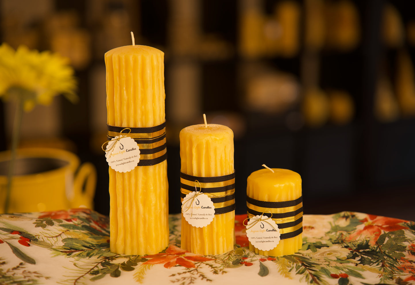 Beeswax Rustic Dripping Pillar Candle - 2" x 3"