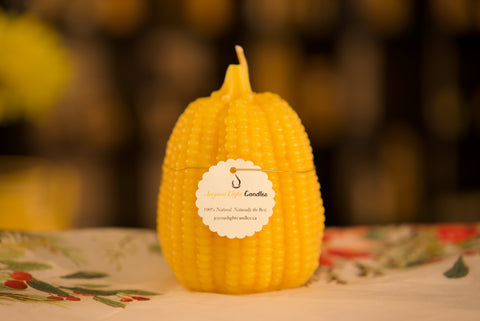 Corn Pumpkin Candle (Tall) - 3 1/4" wide x 5" tall