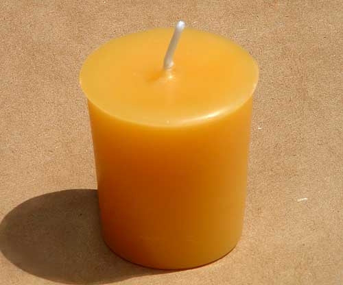 Pure beeswax votive candle, essential chemical-free natural lighting, perfect for holders